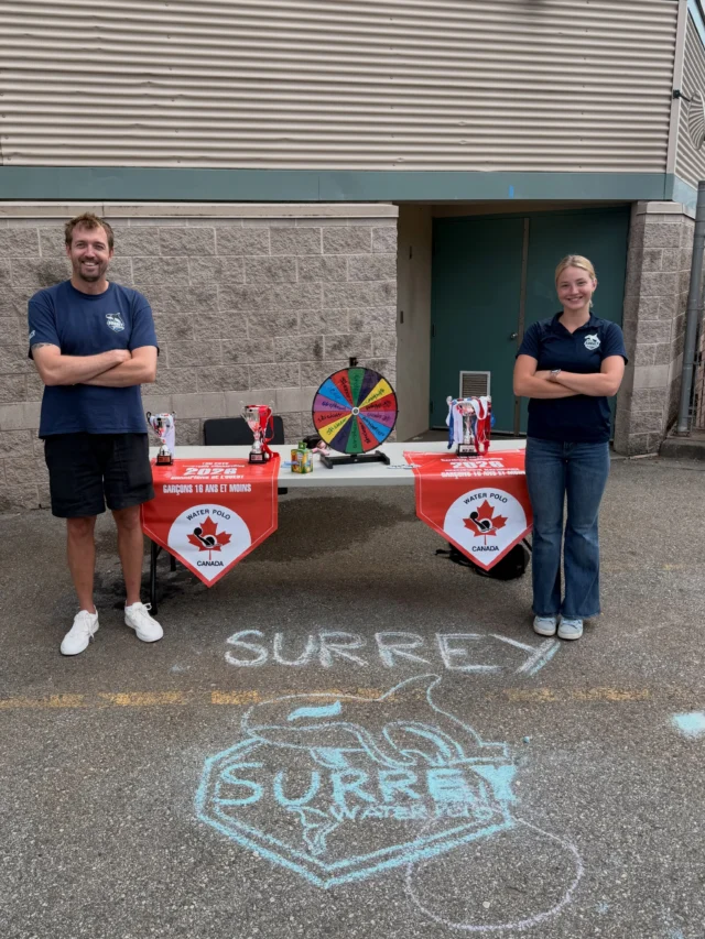 Wishing our Surrey Water Polo athletes all the best as they compete at Regionals!

We love seeing your enthusiasm, team spirit, and sportsmanship throughout the summer and are excited to see it this weekend!

Congratulations to everyone who has already showed some amazing results — your commitment and hard work are inspiring. 

A special thank you to all the athletes and families who came by our table to chat and play some games with our Head Coach and Olympian, Vlad Ushakov.

Keep bringing this energy, supporting one another, and giving it your all. We’re proud of every one of you.

Go Surrey! 💙